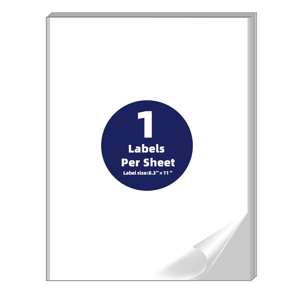 Self Adhesive Address Shipping Labels, 8.5" x 11"