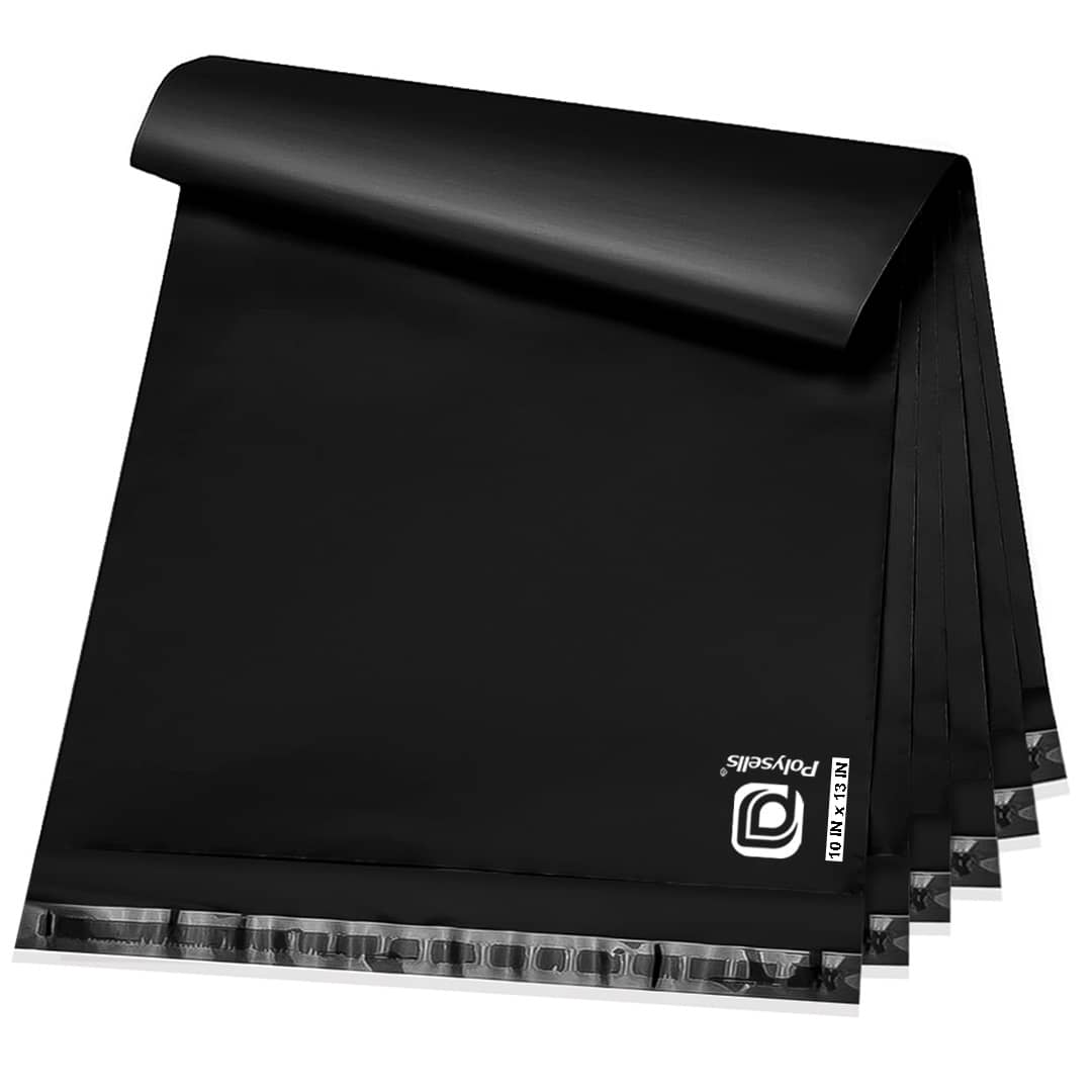 Poly Mailers Shipping Envelopes (Black, 10x13 Inch)