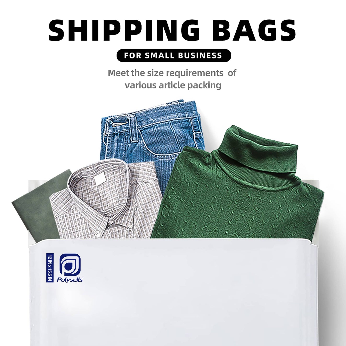 Poly Mailers Shipping Envelopes (White x Silver, 19x24 Inch)