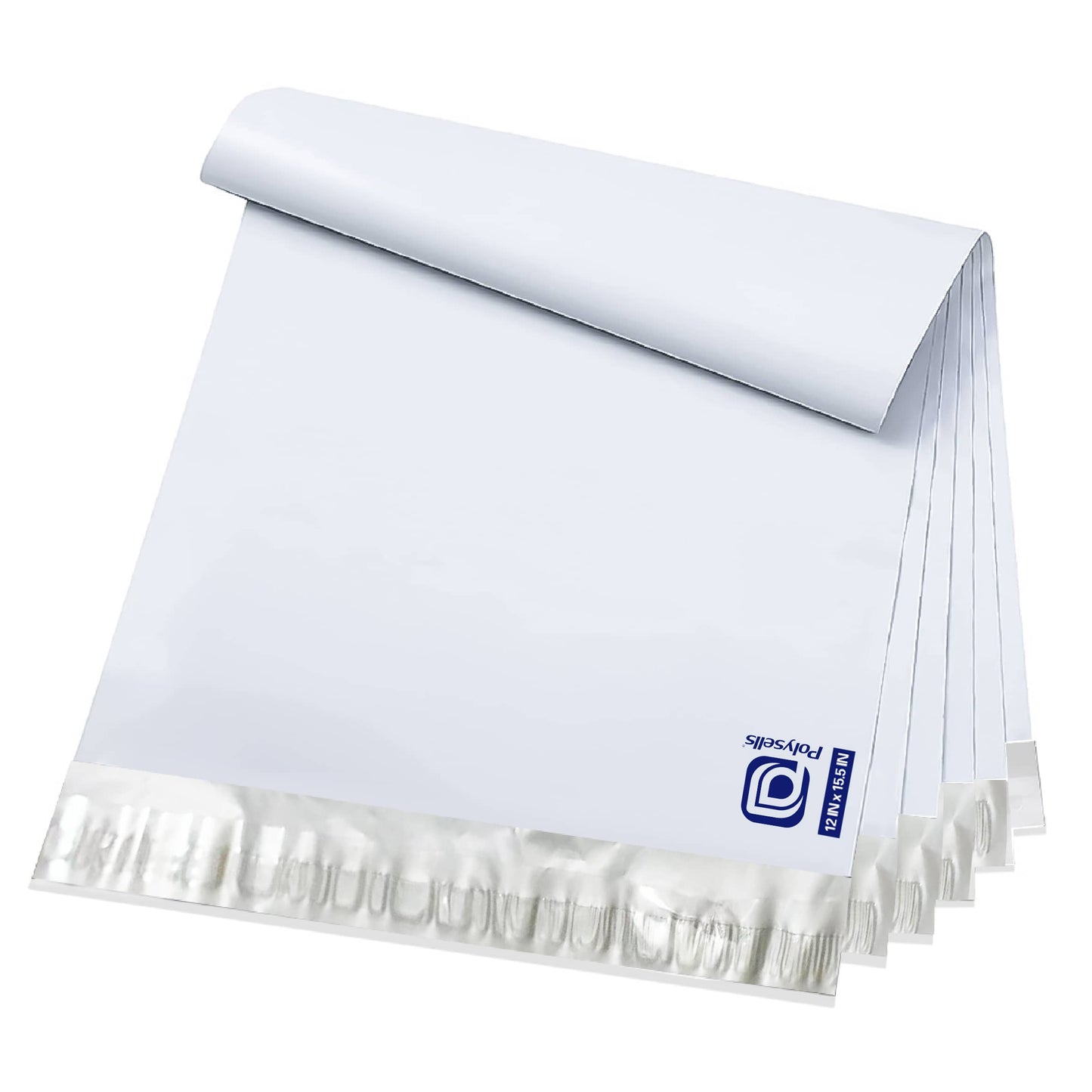 Poly Mailers Shipping Envelopes (White x Silver, 12x15.5 Inch)