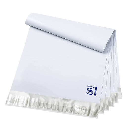 Poly Mailers Shipping Envelopes (White x Silver, 19x24 Inch)