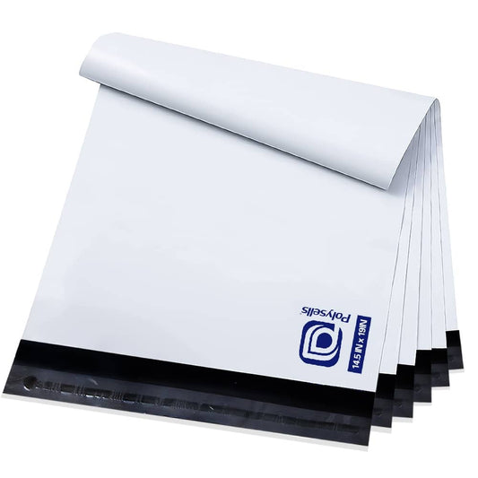 Poly Mailers Shipping Envelopes (White, 14.5x19 Inch)