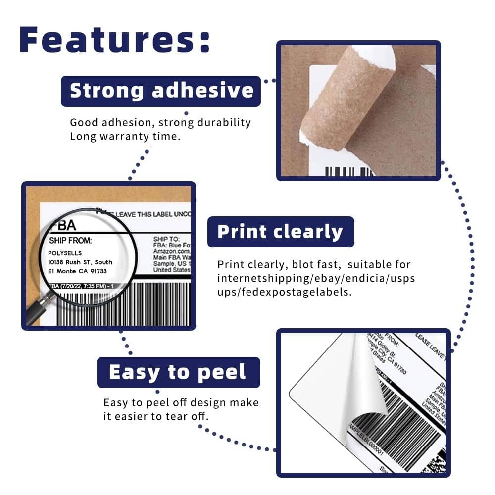 Self Adhesive 3-1/3" x 4" Address Shipping Labels