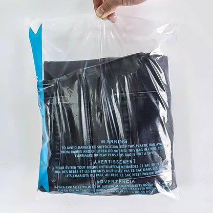 Strong Self Seal Clear Poly Bags with Suffocation Warning, 11"x14"