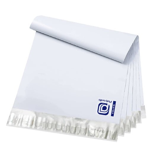 Poly Mailers Shipping Envelopes (White x Silver, 6x9 Inch)