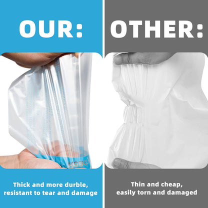 Strong Self Seal Clear Poly Bags with Suffocation Warning, 11"x14"