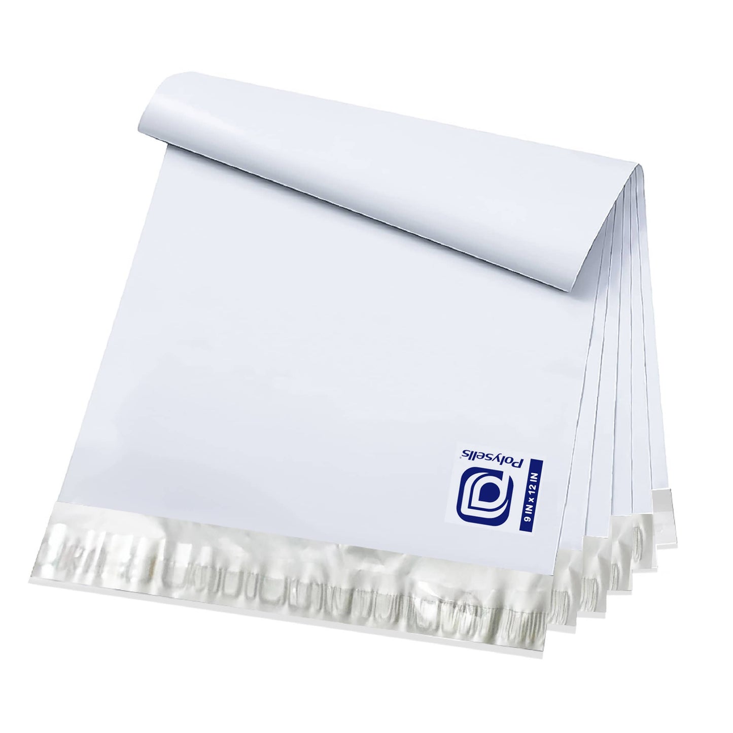 Poly Mailers Shipping Envelopes (White x Silver, 9x12 Inch)